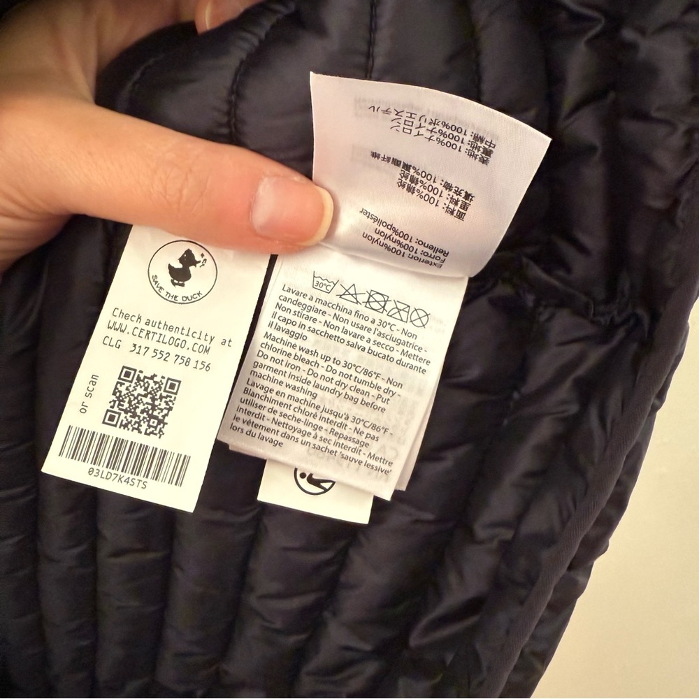 SAVE THE DUCK Plumtech Black Ultra Light Jacket Puffer Vest Black Size Large - Picture 6 of 10